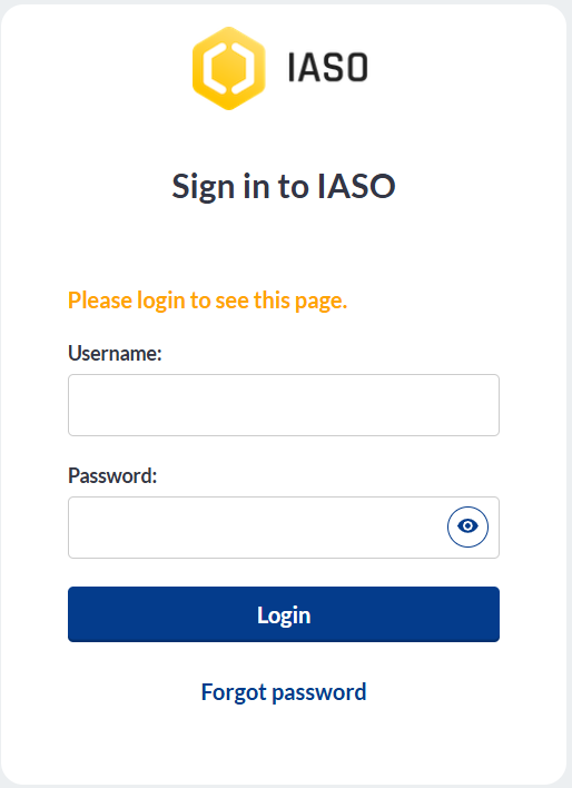 Sign in to IASO